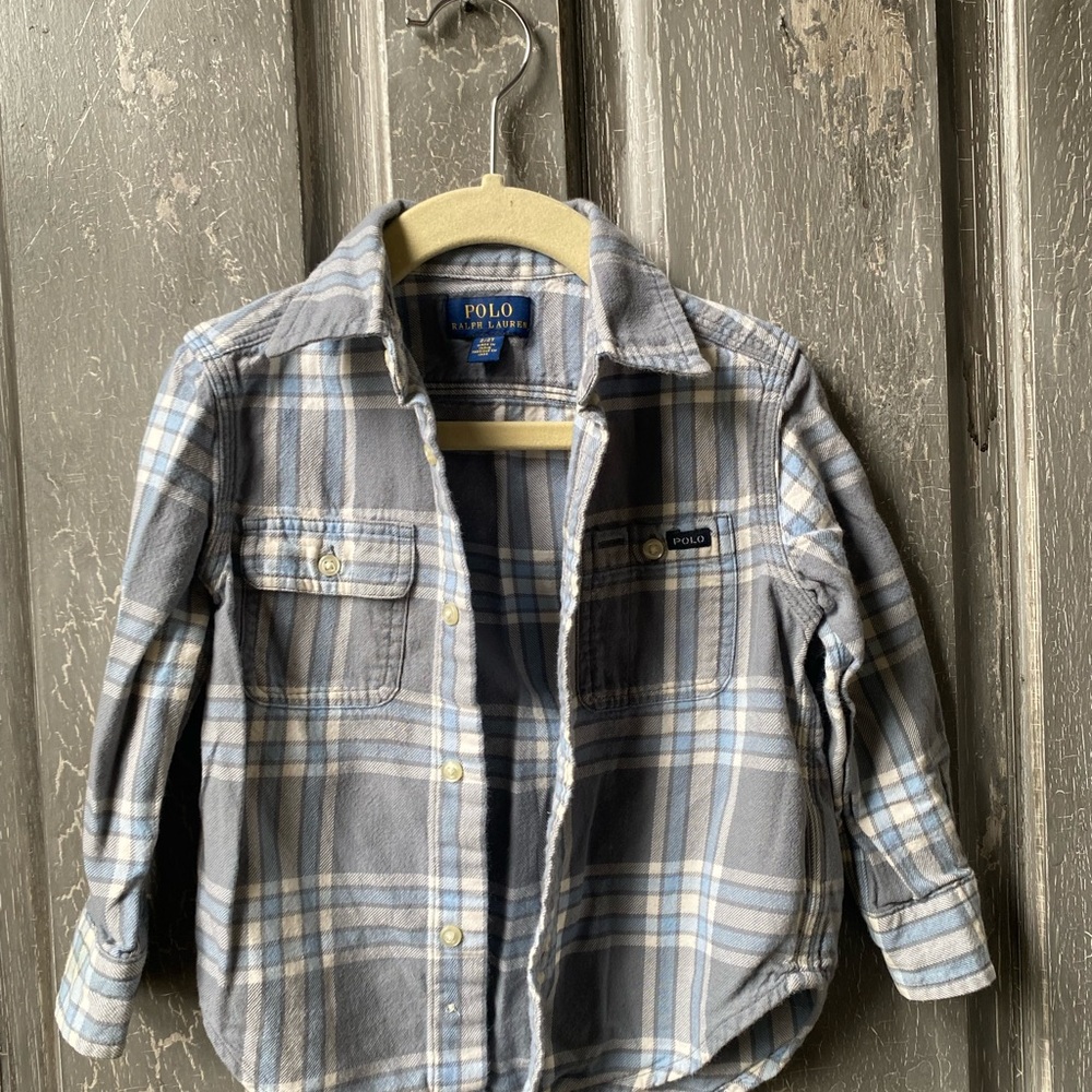 Polo by Ralph Lauren Blue and White Button Down Shirt